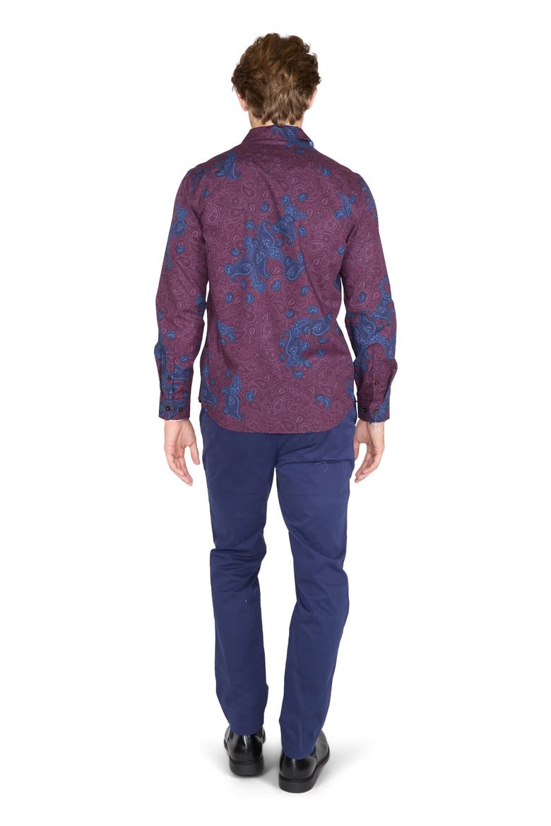Nigel Button-Up Shirt, Alternate, color, Montgat Paisley Plum