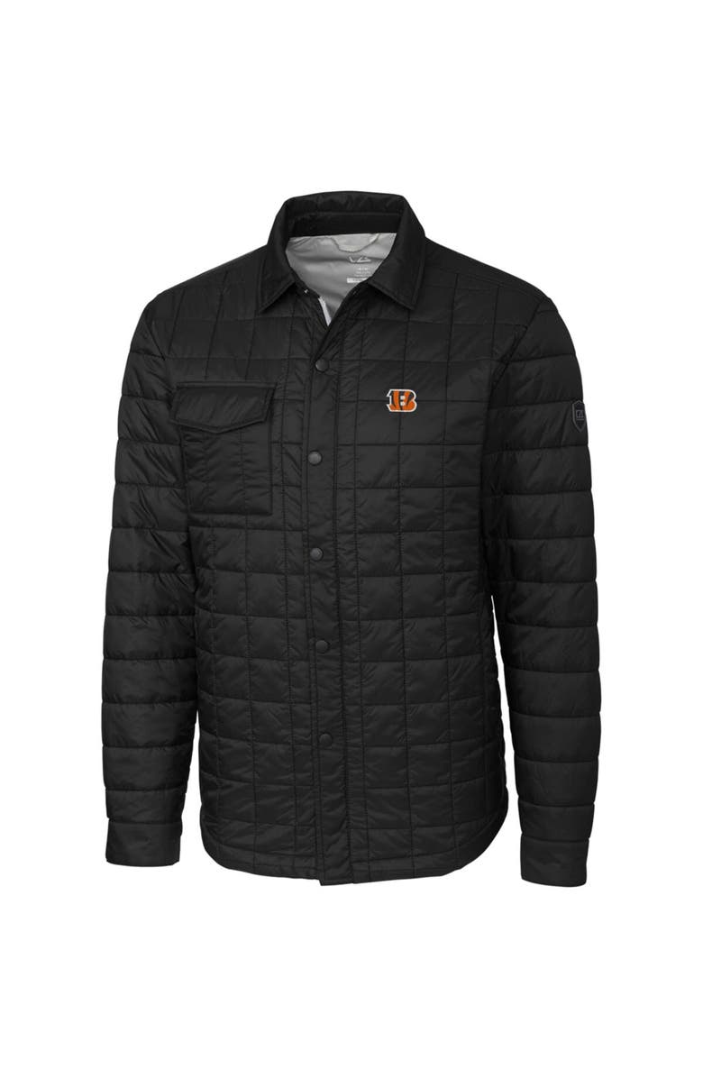 Cutter & Buck Men's Cutter & Buck Black Cincinnati Bengals Rainier Shirt Jacket, Alternate, color, Black