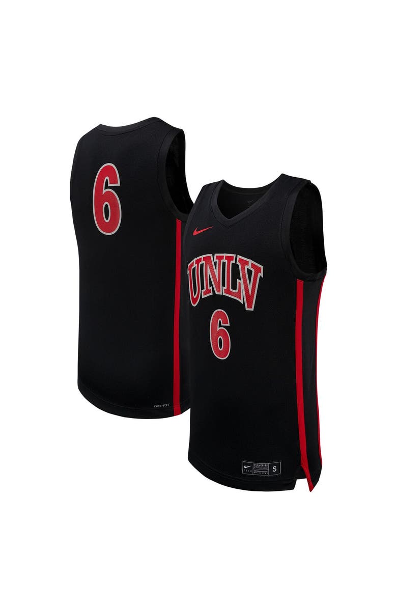 Nike Men's Nike #6 Black UNLV Rebels Replica Basketball Jersey, Main, color, Black