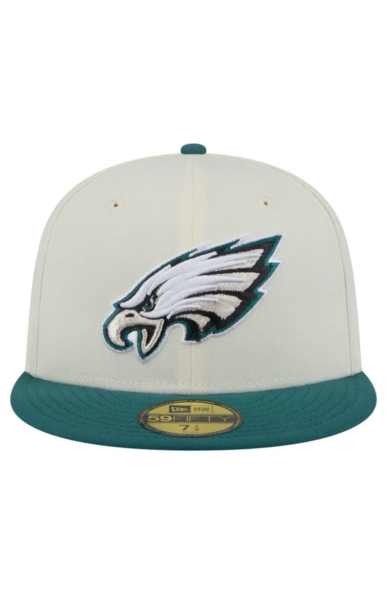 New Era Men's New Era  White/Midnight Green Philadelphia Eagles  Main 59FIFTY Fitted Hat, Alternate, color, 