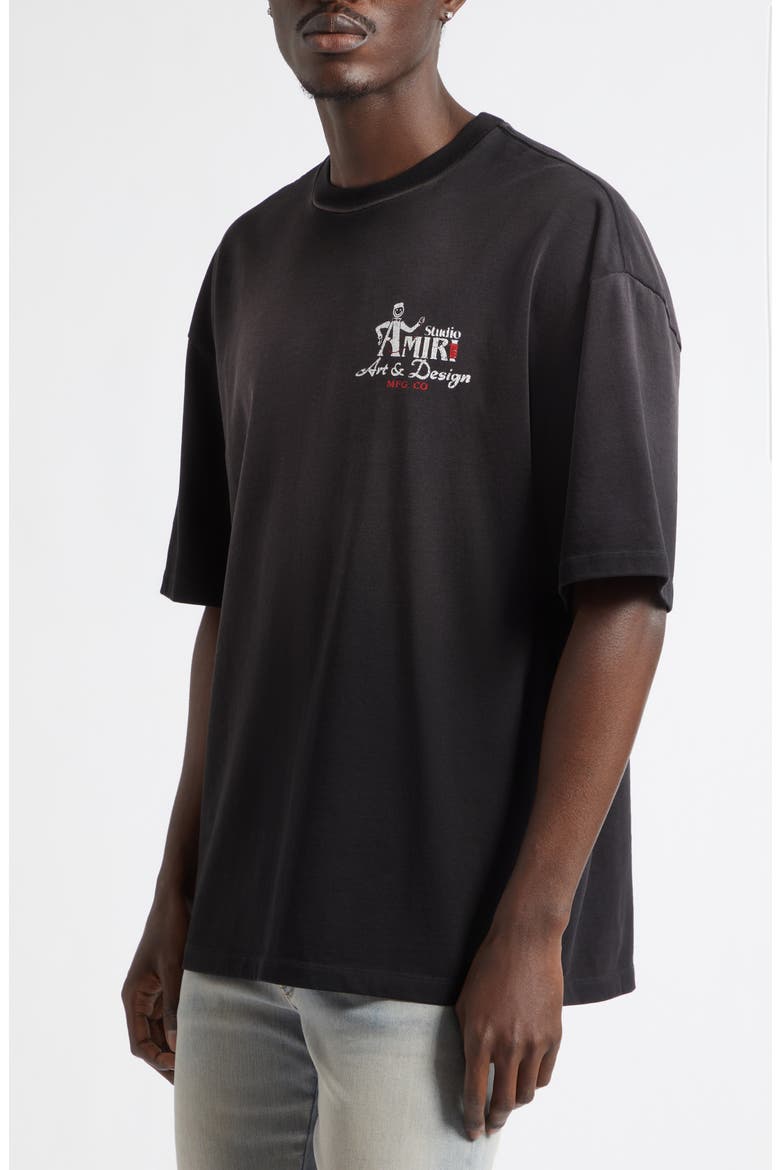 Oversize Studio Embroidered Skate T-Shirt, Alternate, color, BLACK