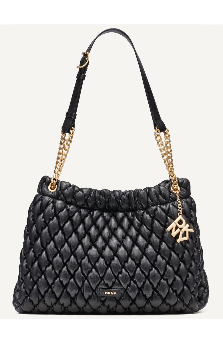 DKNY Raya Shoulder Bag, Main, color, Black/Gold