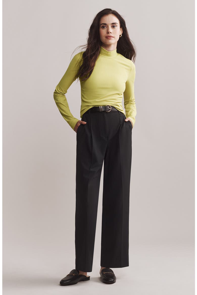 Modern Rib Mock Neck Knit Top, Alternate, color, CHARTREUSE