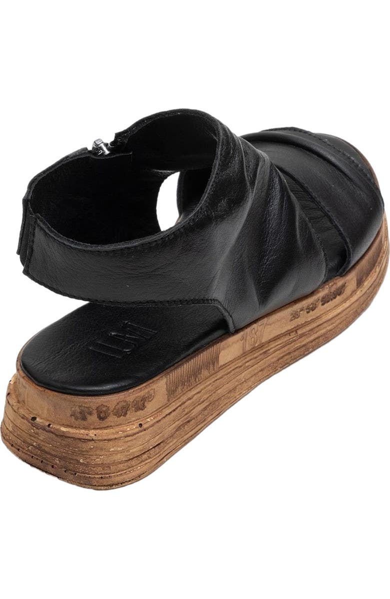 Forever & Always Shoes Lunas Leather Side-Zip Flat Heel Sandal, Alternate, color, Black Leather