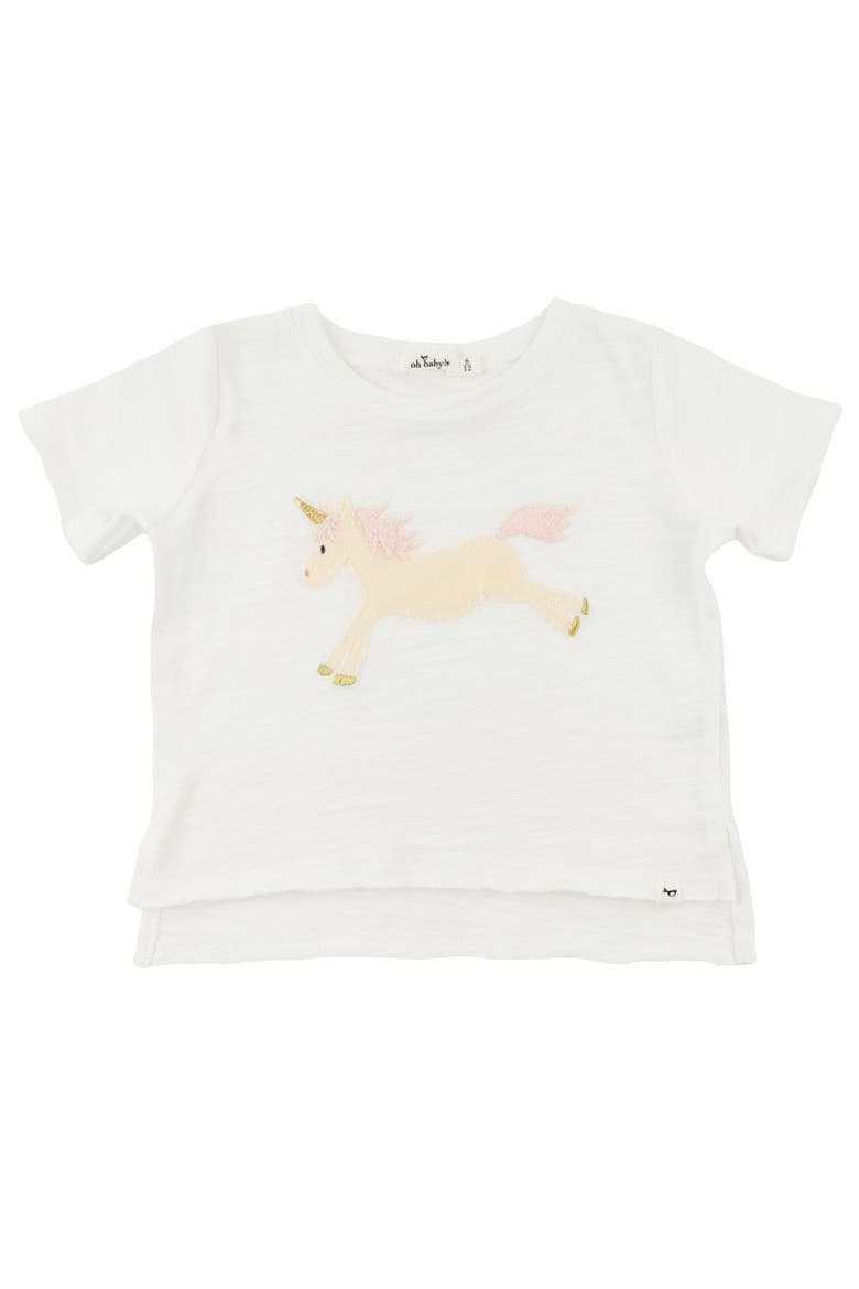 Unicorn Raw Edge T-Shirt, Main, color, Cream
