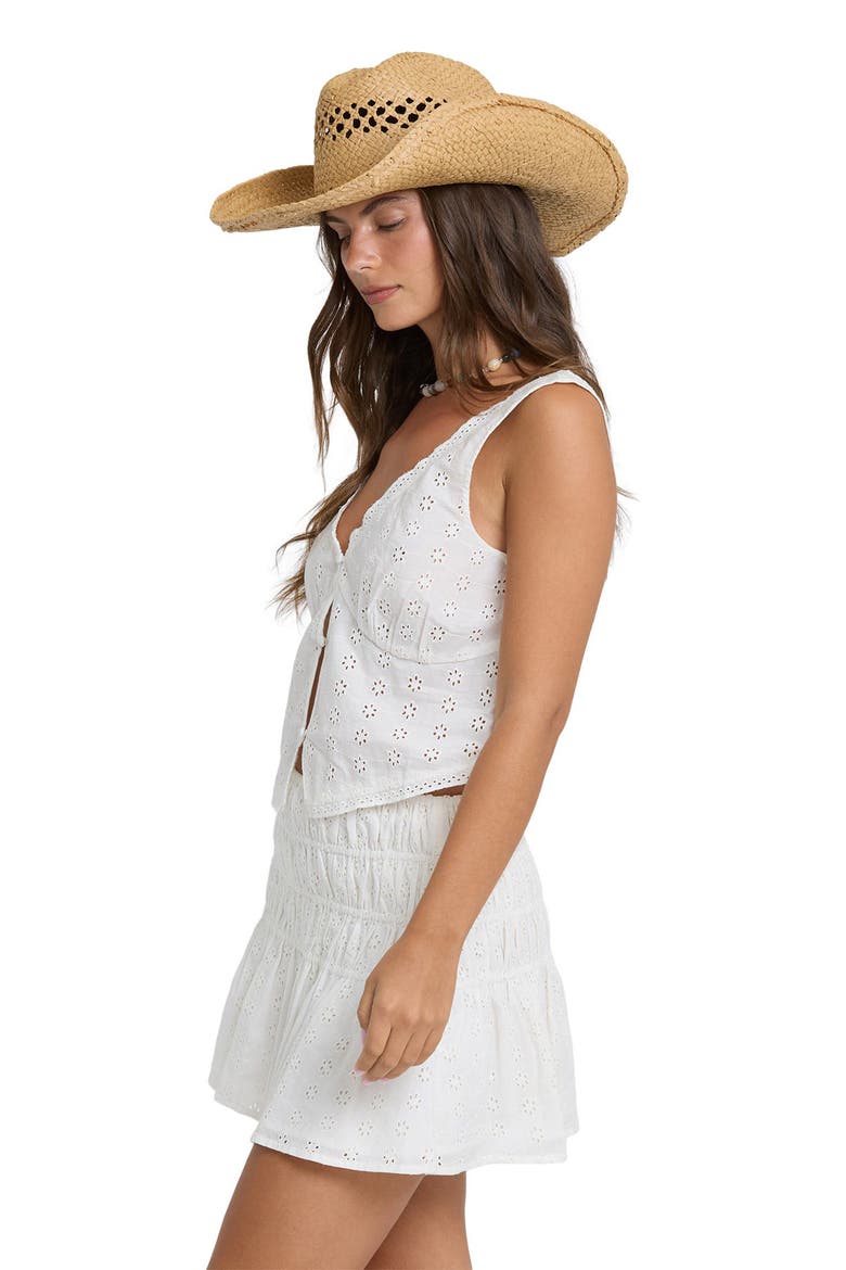 Forever Cotton Eyelet Miniskirt, Alternate, color, SALT CRYSTAL