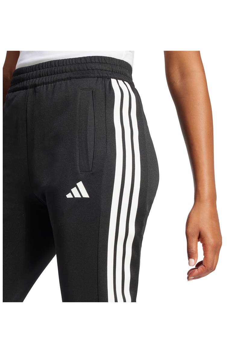 Iconic 3-Stripes Flared Sweatpants, Alternate, color, BLACK/ WHITE