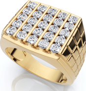 Bliss Diamond 2Ct Diamond Men's Wedding Anniversary Ring 10k Gold Lab Grown