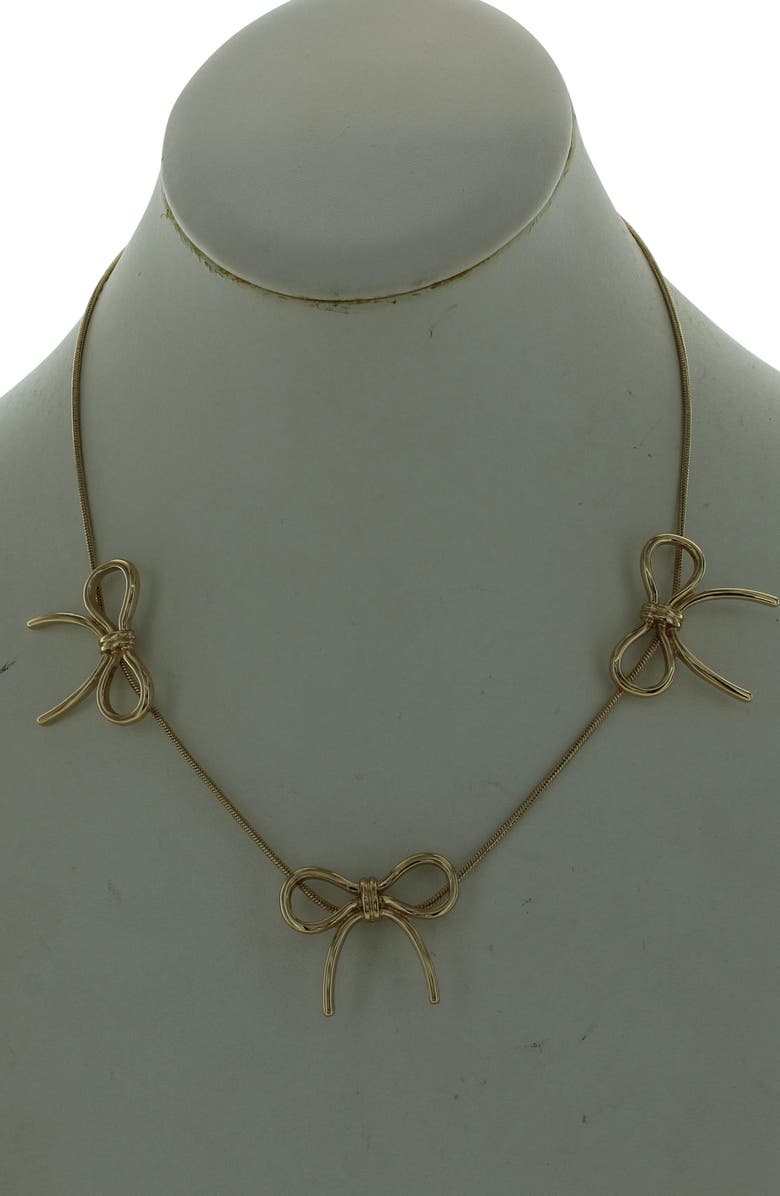 OLIVIA WELLES My Bow Collar Necklace, Alternate, color, Gold