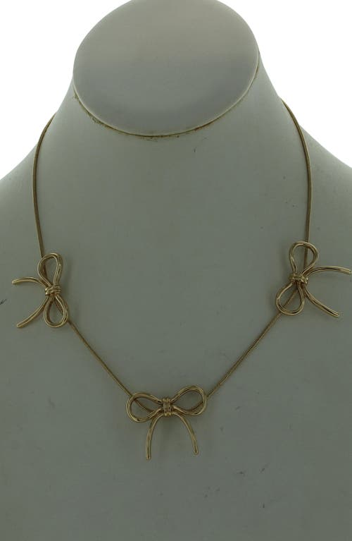 Olivia Welles My Bow Collar Necklace In Gold