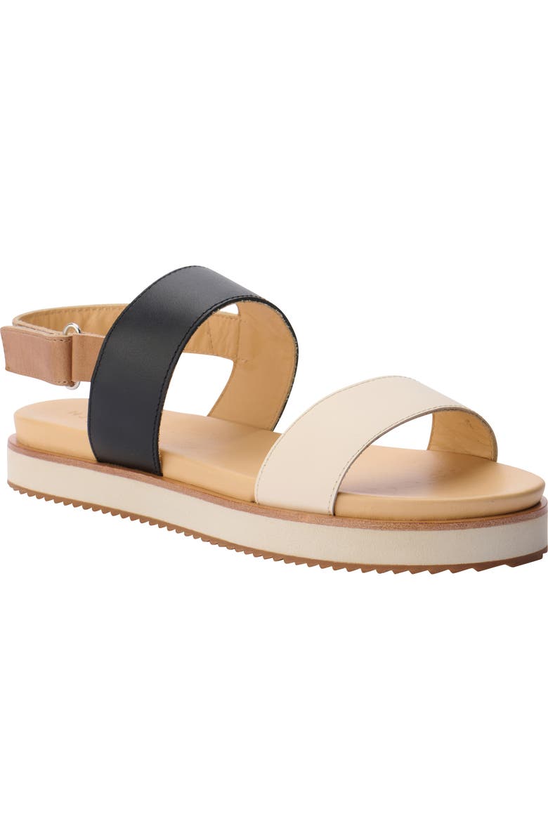 Nisolo Go-To Flatform Slingback Sandal, Main, color, Bone/ Black