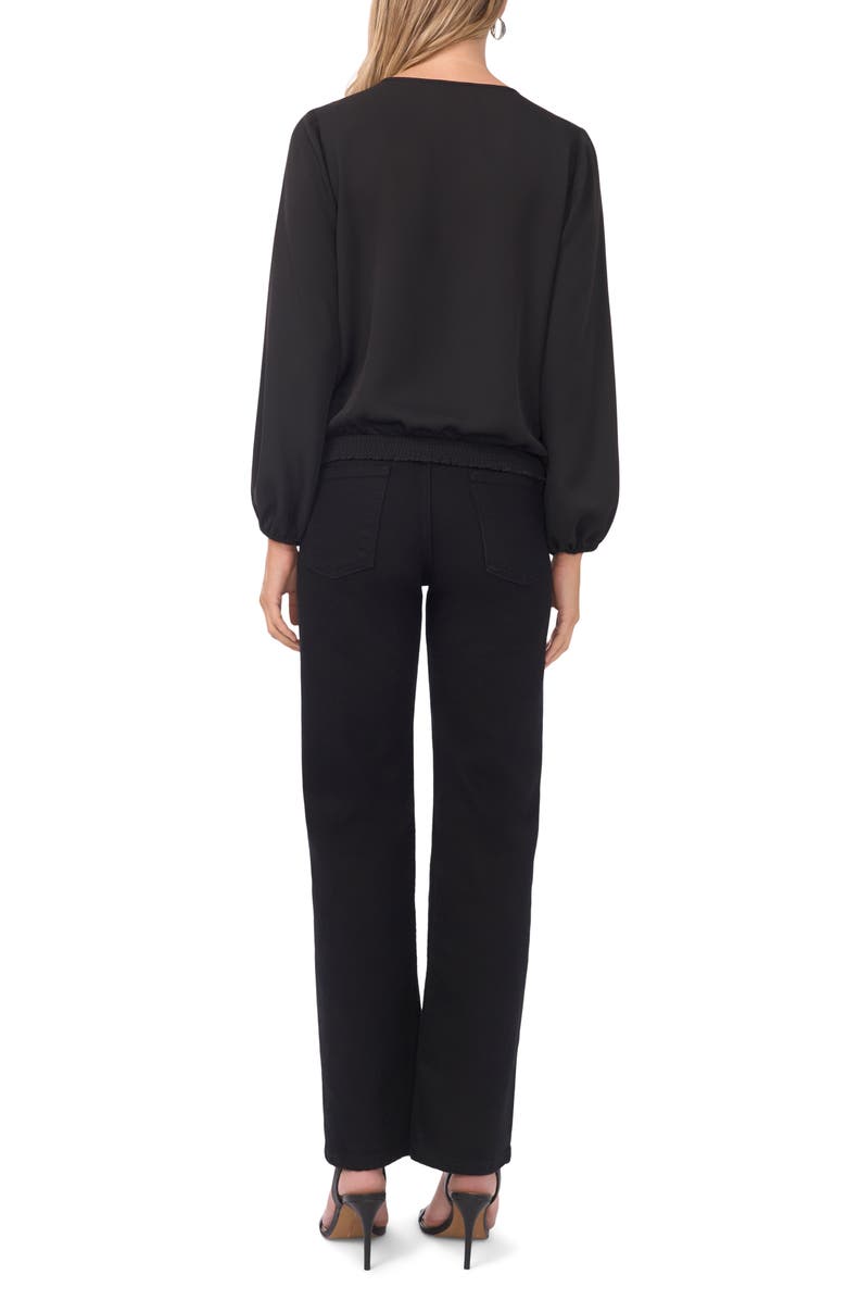 Vince Camuto Split Neck Top, Alternate, color, Rich Black