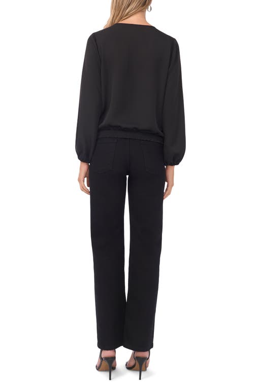 Vince Camuto Split Neck Top In Black