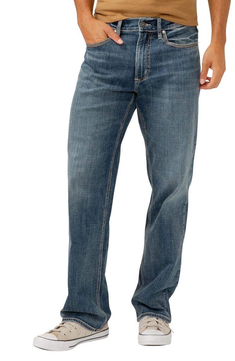Silver Jeans Co. Gordie Relaxed Fit Straight Leg Jeans, Main, color, Indigo