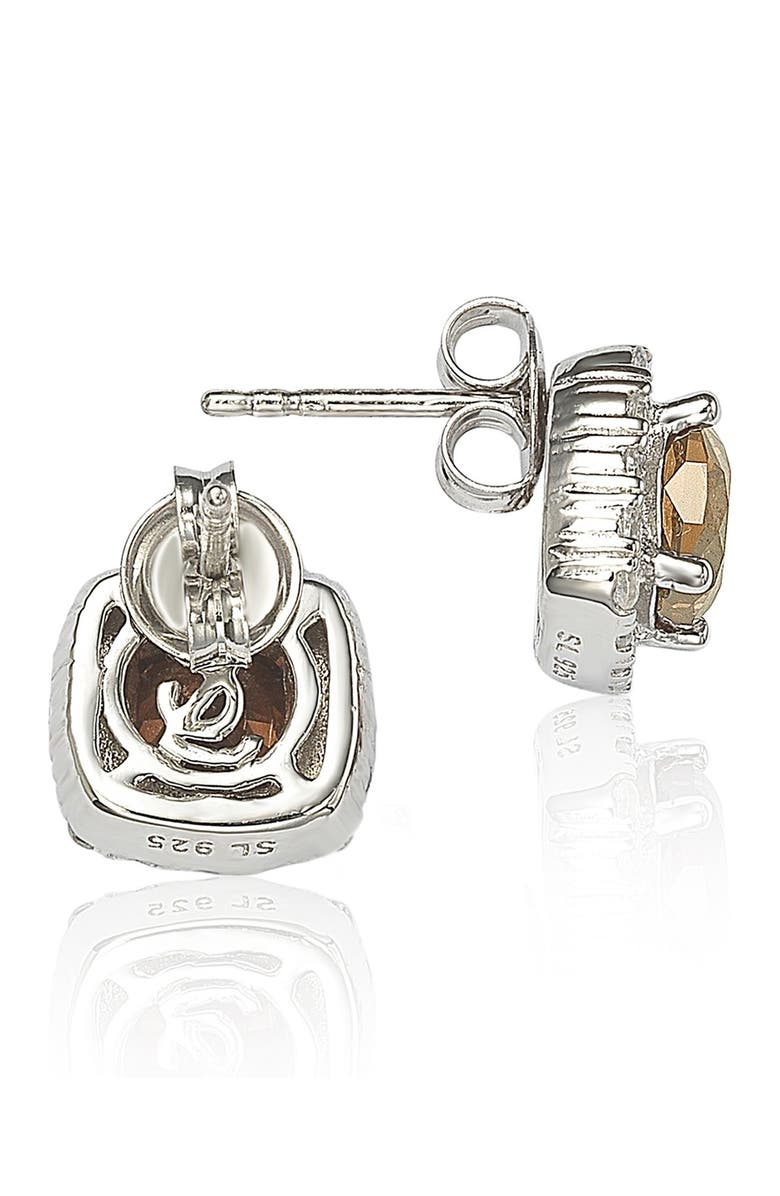 SUZY LEVIAN CZ Sterling Silver Princess Diana Stud Earrings, Alternate, color, White