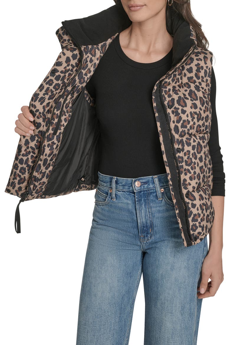 Quilted Puffer Vest, Alternate, color, LEOPARD