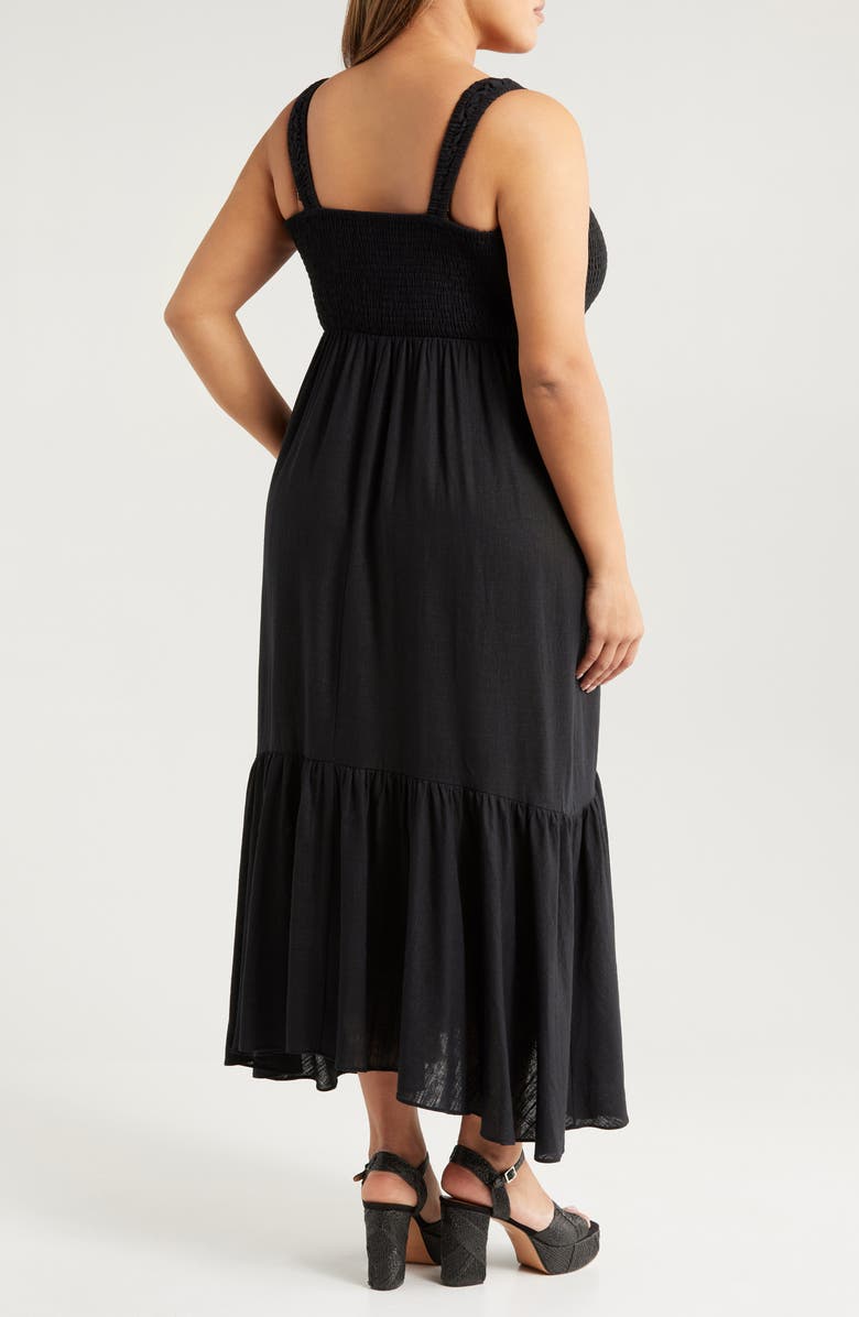 Chelsea28 Smocked Maxi Sundress, Alternate, color, Black