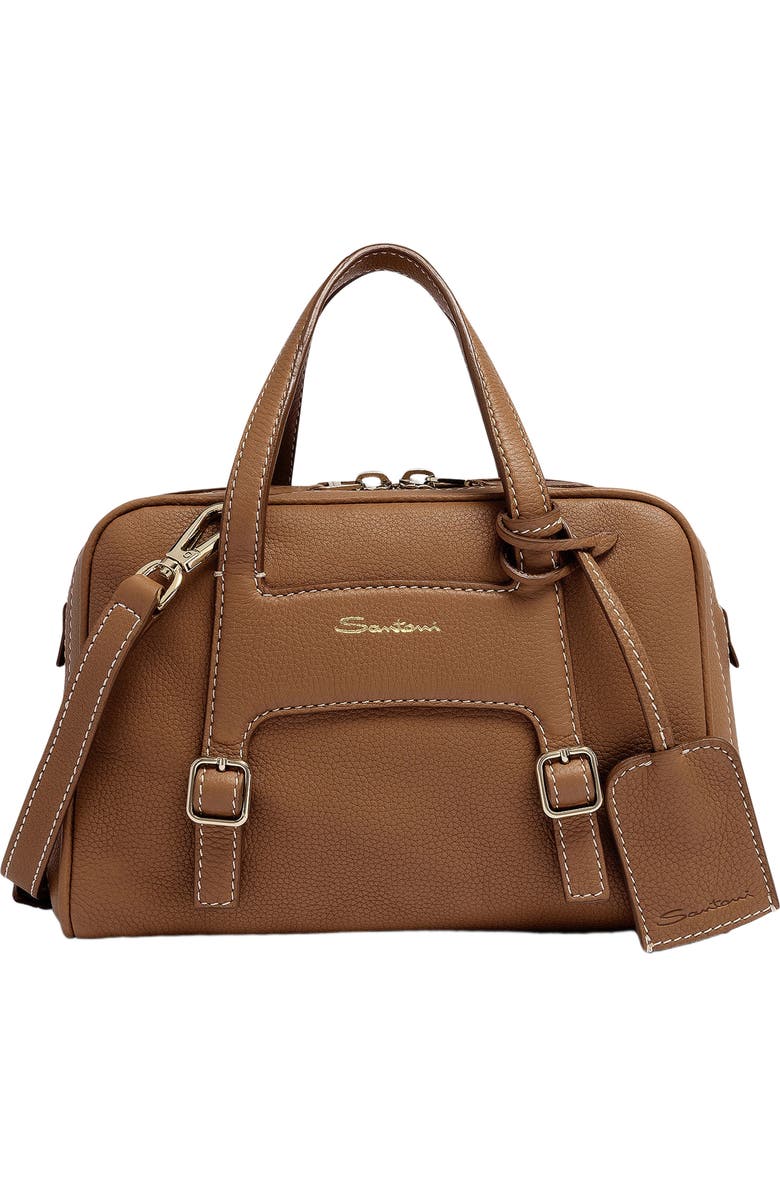 Santoni Leather handbag, Main, color, Brown