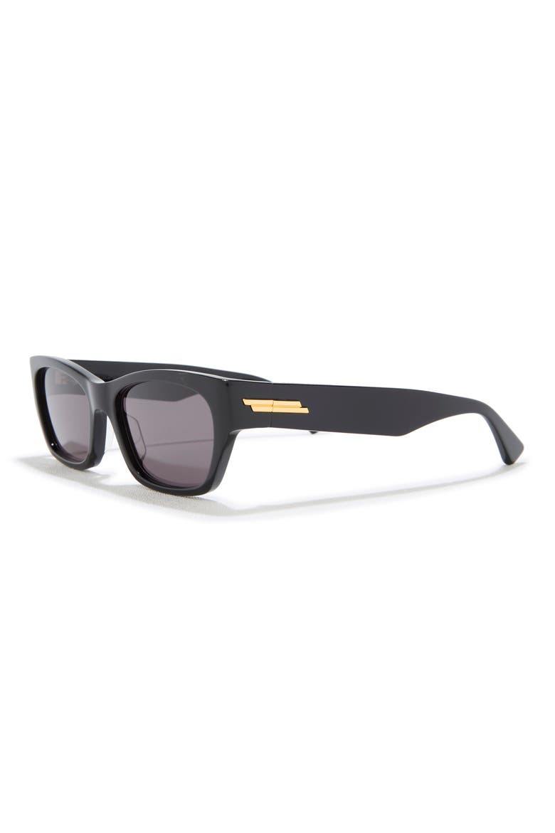 55mm Rectangular Sunglasses, Alternate, color, BLACK BLACK GREY