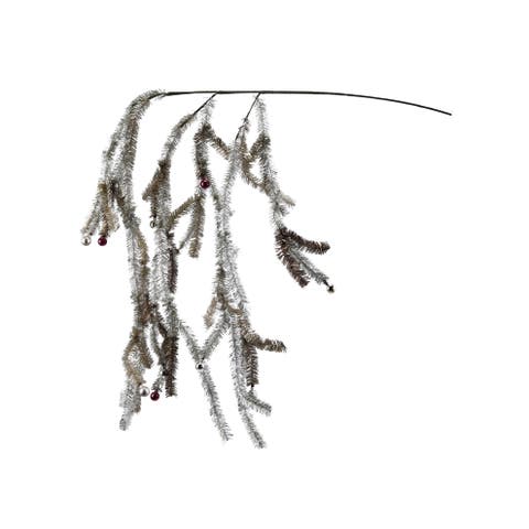 Tinsel Spray with Ornaments, Multicolor