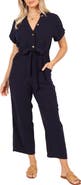 Petal & Pup Archie Tie Waist Linen Jumpsuit