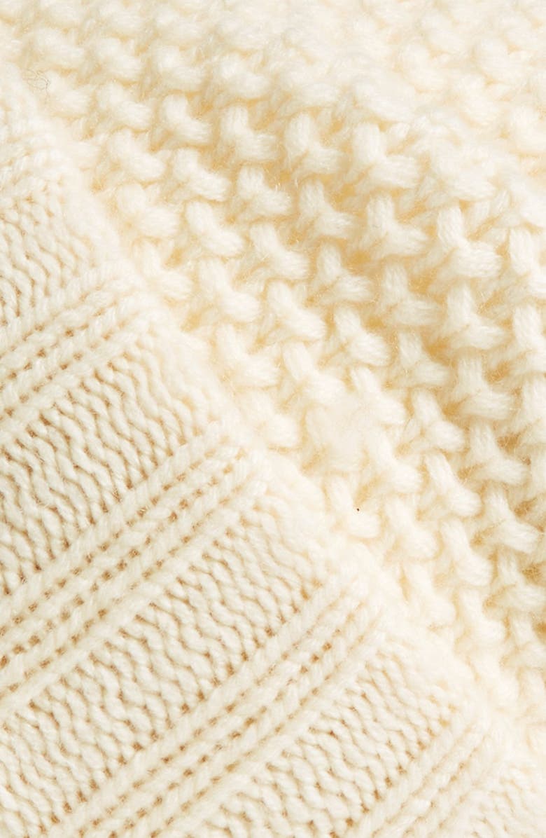 Burberry Genuine Blue Fox Fur Pompom Beanie, Alternate, color,