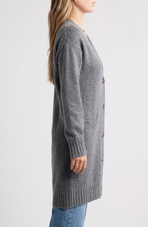 Caslonr Caslon(r) Easy Long Cozy Cardigan In Grey Dark Heather