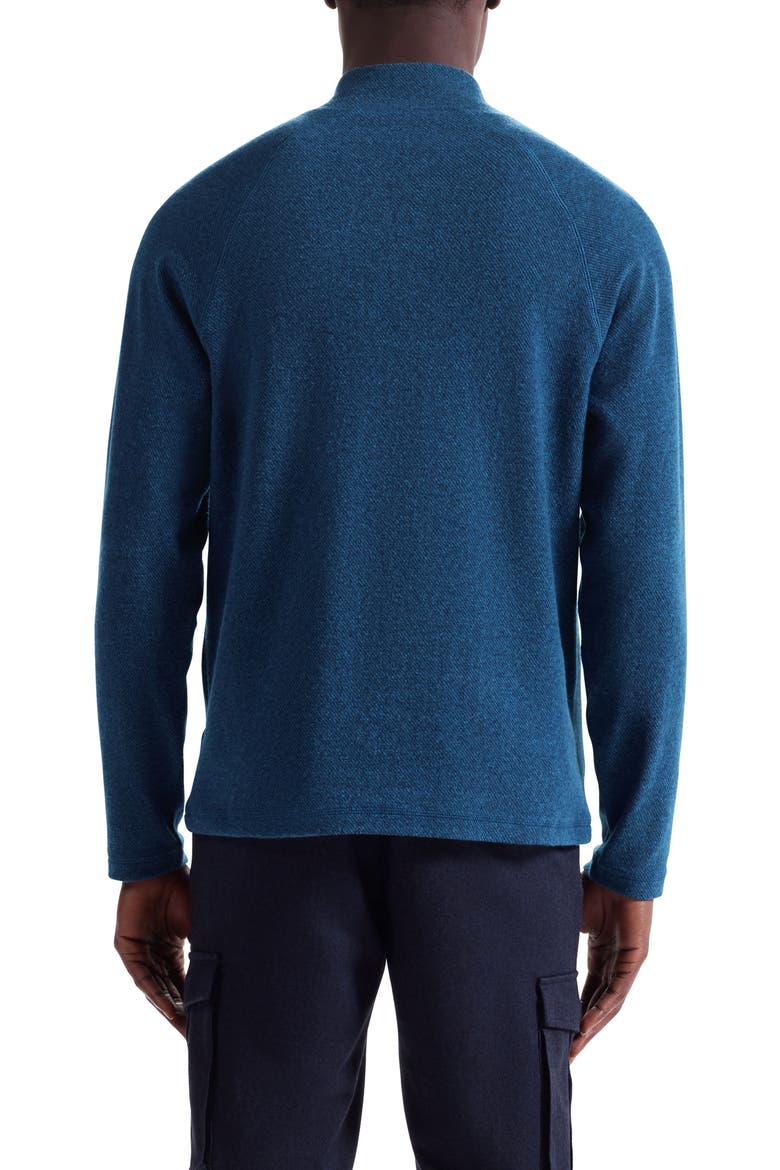 Brushed Cotton Blend Quarter Zip Pullover, Alternate, color, NAVY
