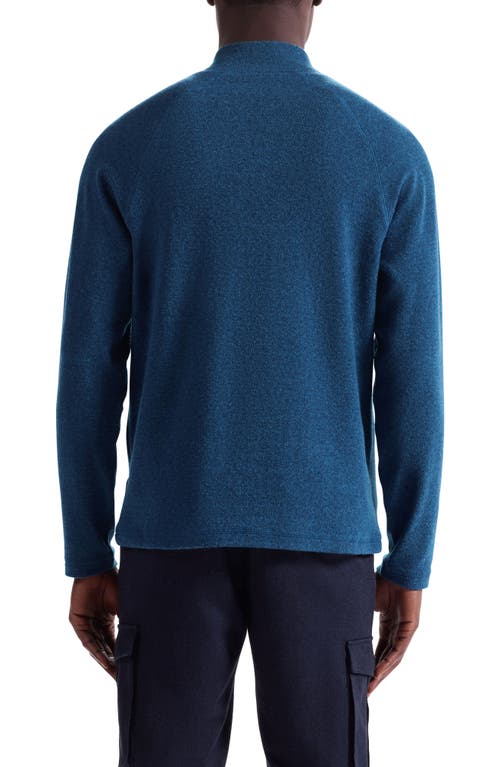 Bugatchi Brushed Cotton Blend Quarter Zip Pullover In Blue