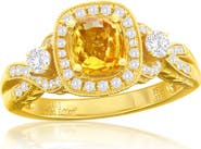 SOUZANA by Suzy Levian 14K Yellow Gold 1.07ct Yellow Sapphire & 0.74cttw Diamond Ring
