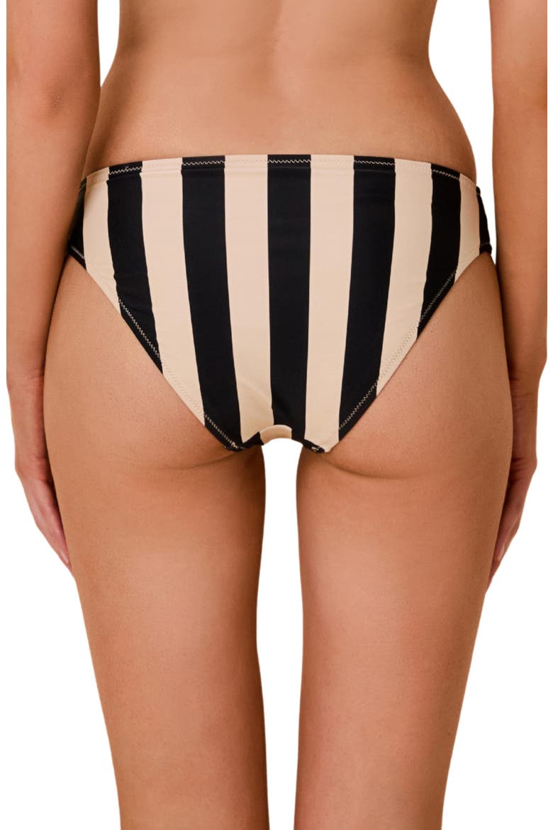 The Eva Striped Bikini Briefs, Alternate, color, NOIR / KHAKI