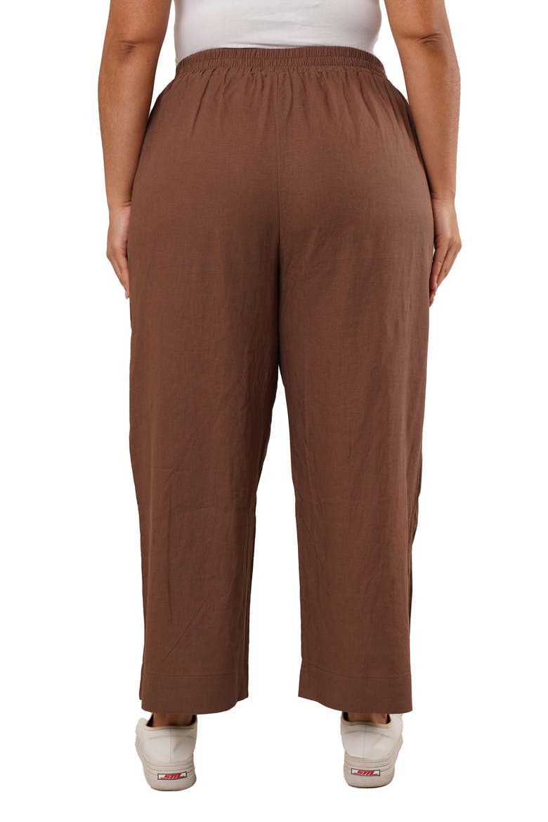 Elastic Waist Crop Pants, Alternate, color, BARK