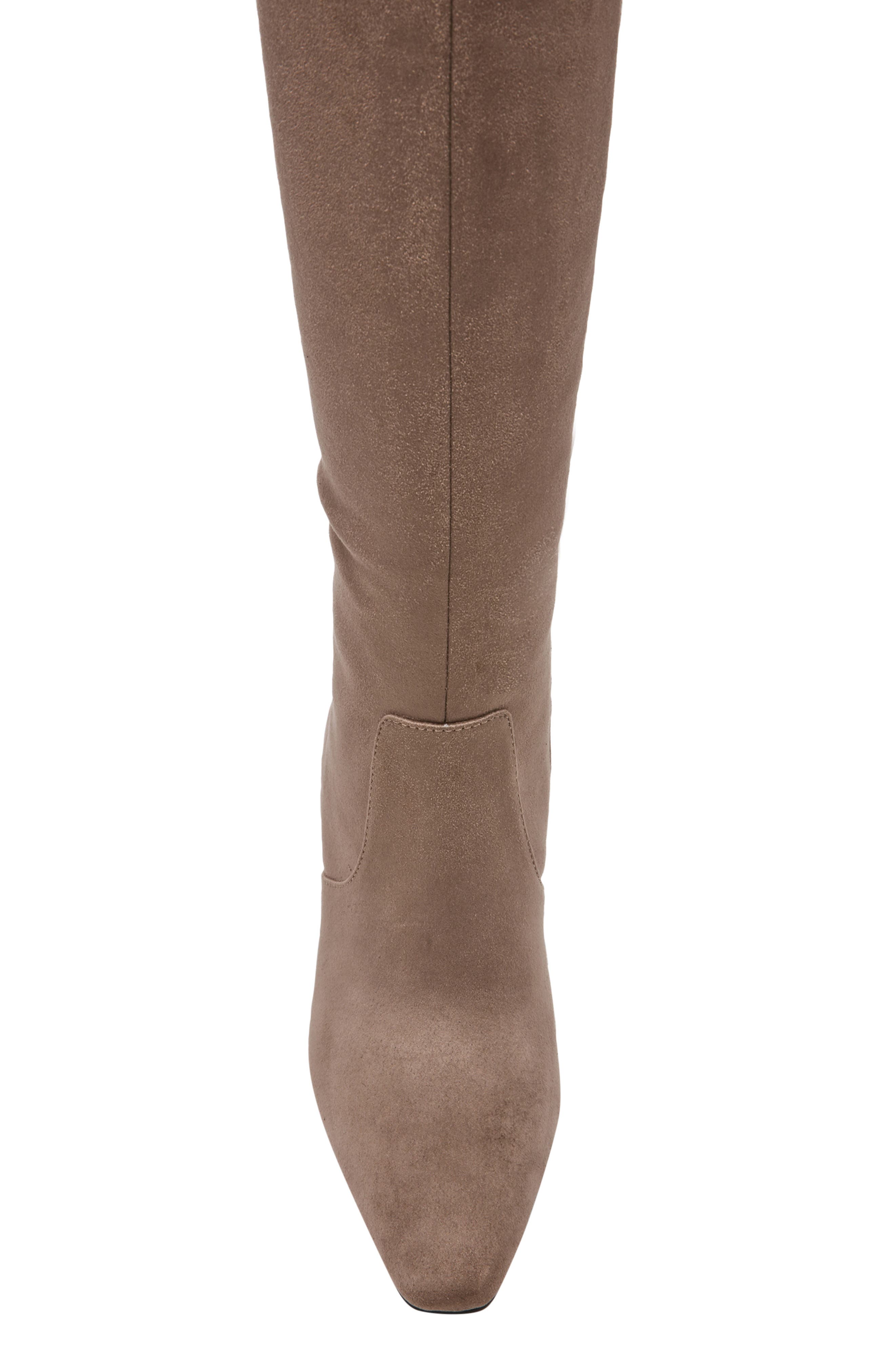 Corbin Knee High Faux Leather Boot, Alternate, color, TAUPE MICROSUED