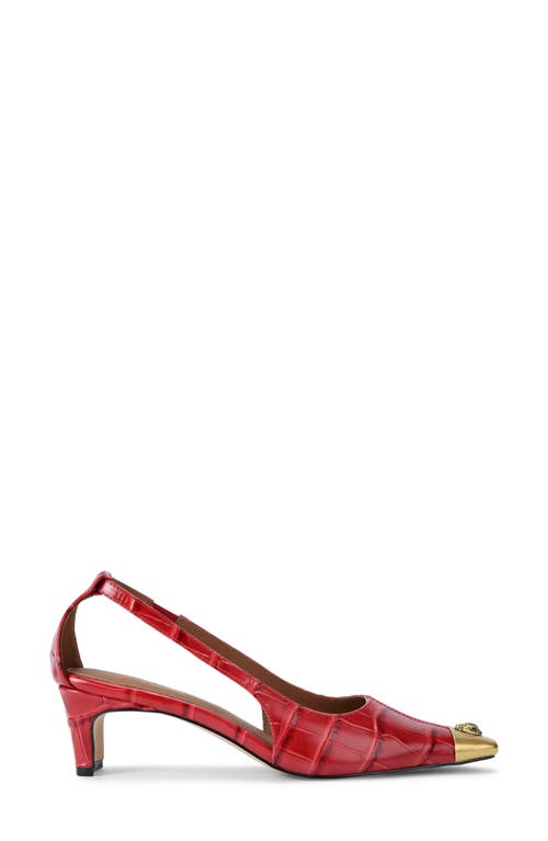Kurt Geiger London Regent Croc Embossed Cutout Pump In Red