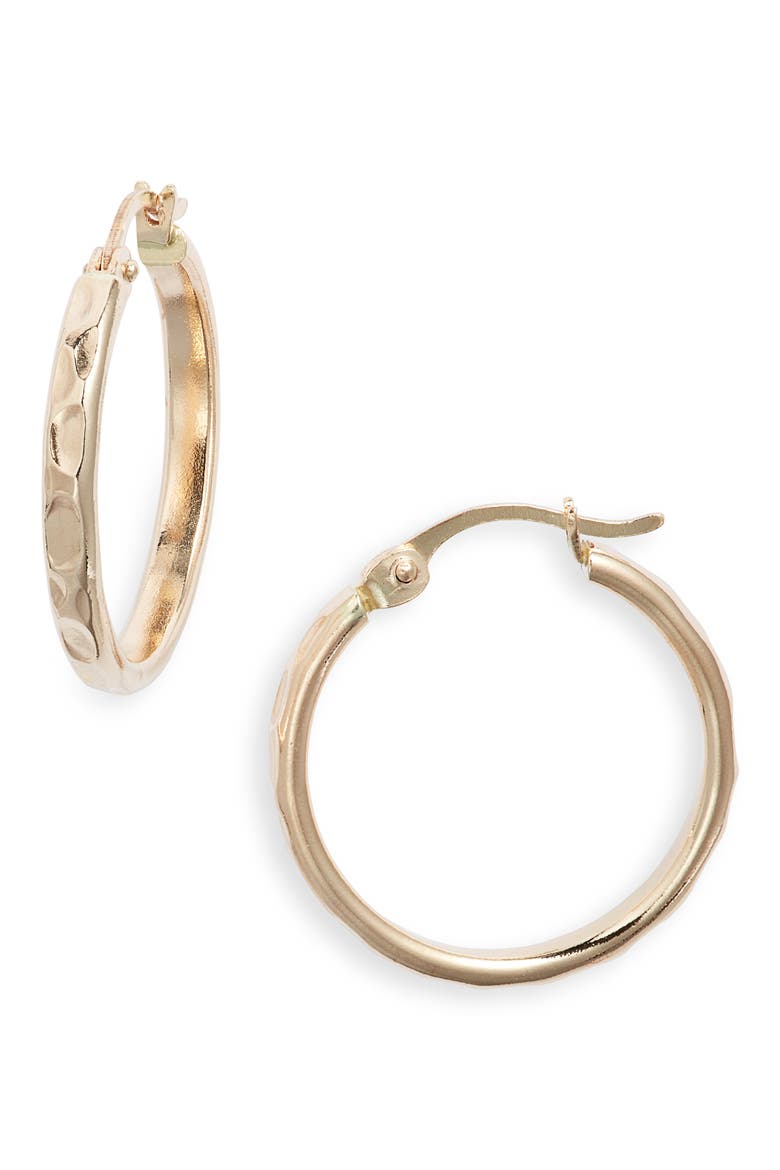 Hammered Hoop Earrings, Main, color, GOLD FILL