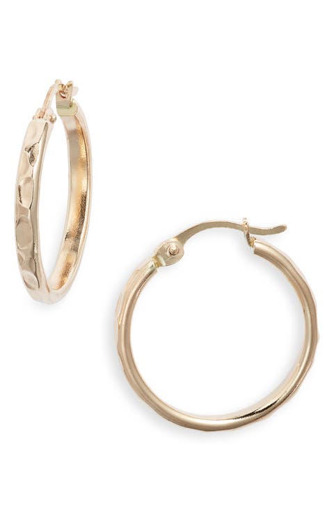 Hammered Hoop Earrings