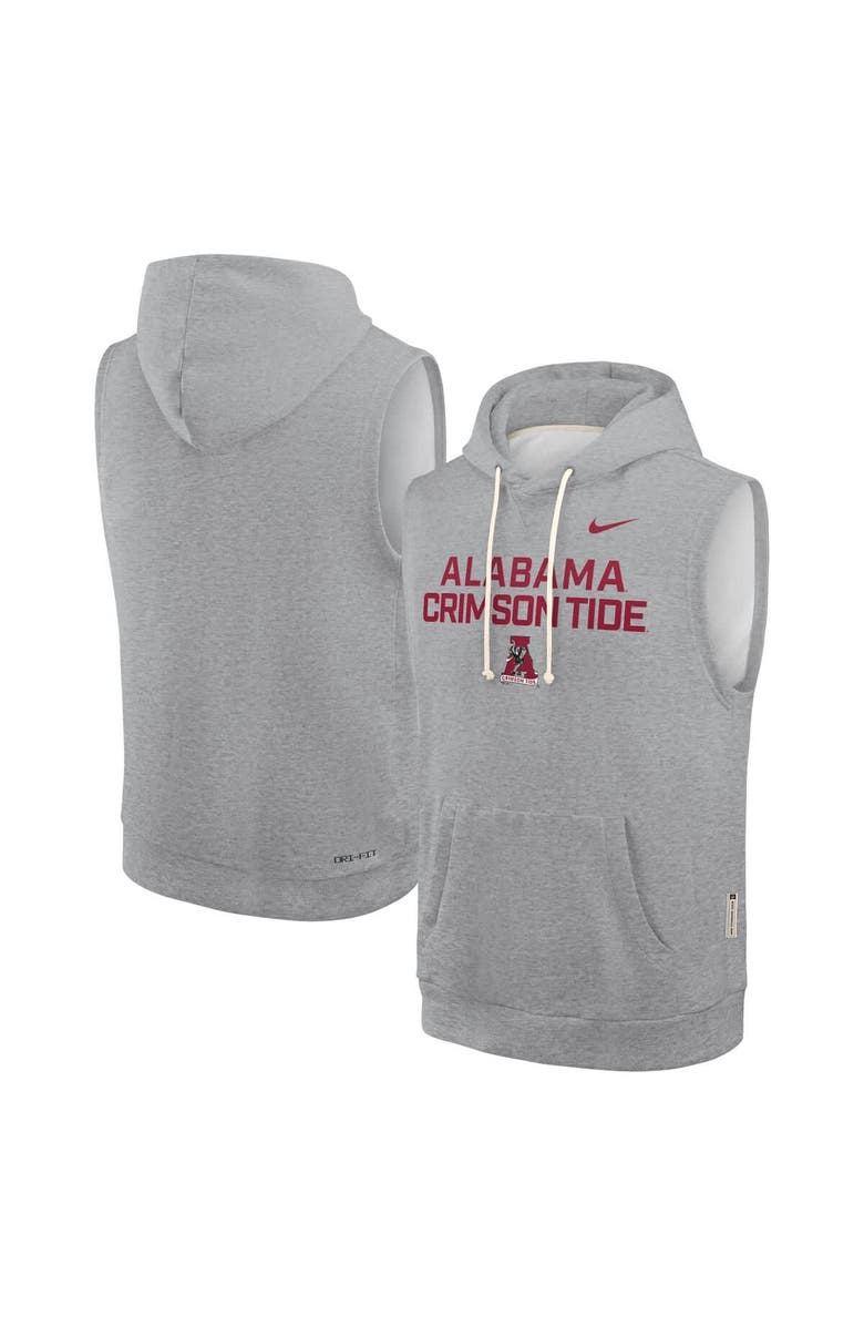 Nike Men's Nike Heather Gray Alabama Crimson Tide 2025 Sideline Performance Sleeveless Pullover Hoodie, Alternate, color, 