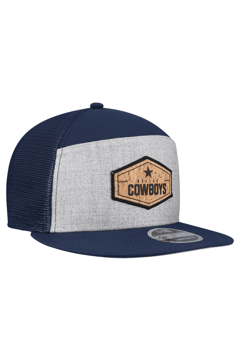 Men's New Era  Gray/Navy Dallas Cowboys Cork Split Panel 9FIFTY Trucker Snapback Hat, Alternate, color, Gray