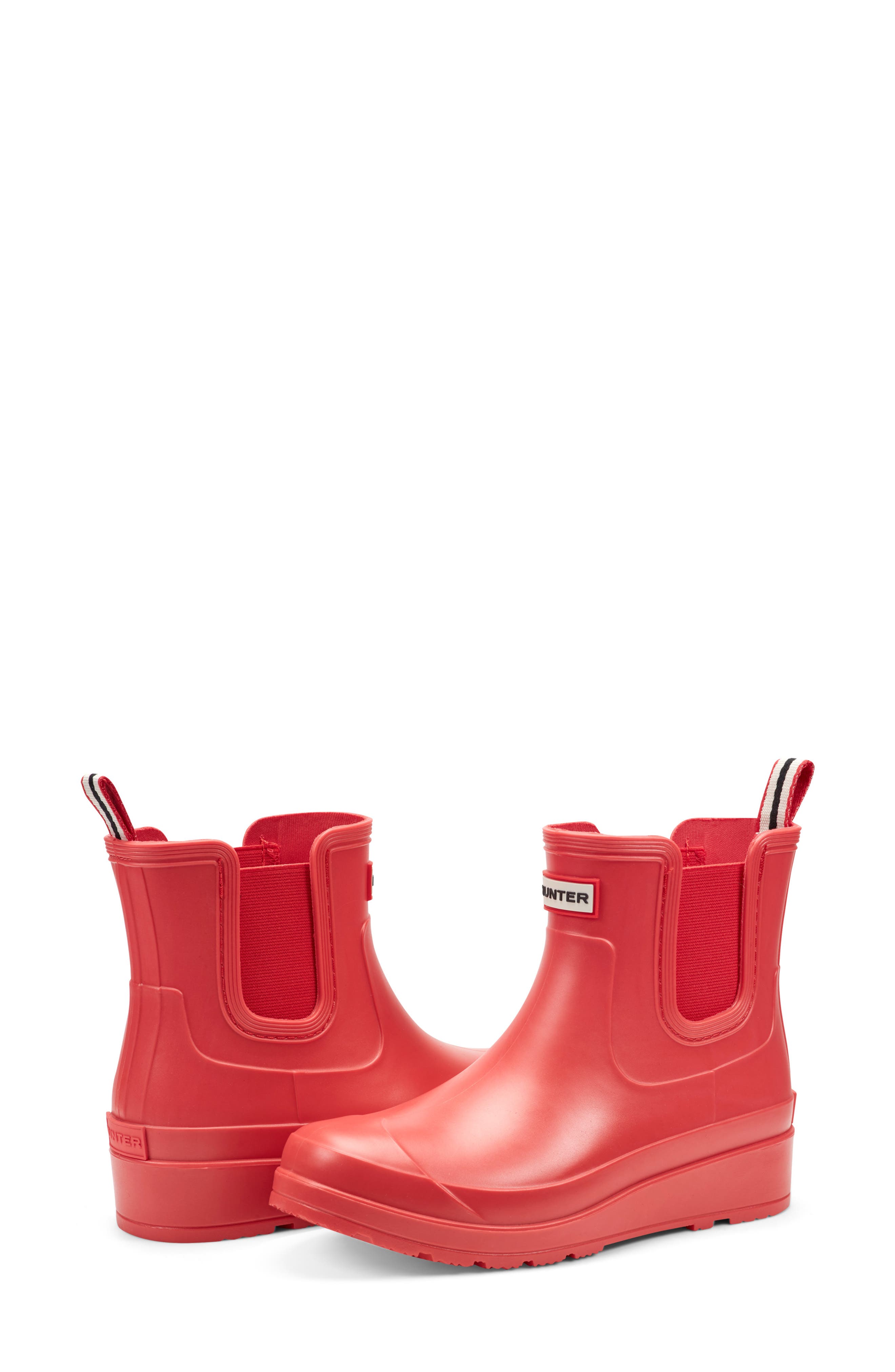 Hunter Tabitha Chelsea Waterproof Rain Boot, Alternate, color, Logo Red/ Logo Red/ Signature
