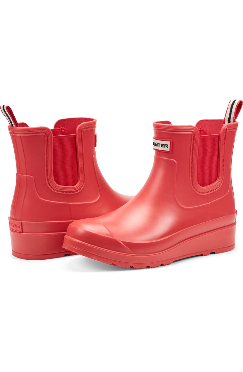 Hunter Tabitha Chelsea Waterproof Rain Boot, Alternate, color, Logo Red/ Logo Red/ Signature
