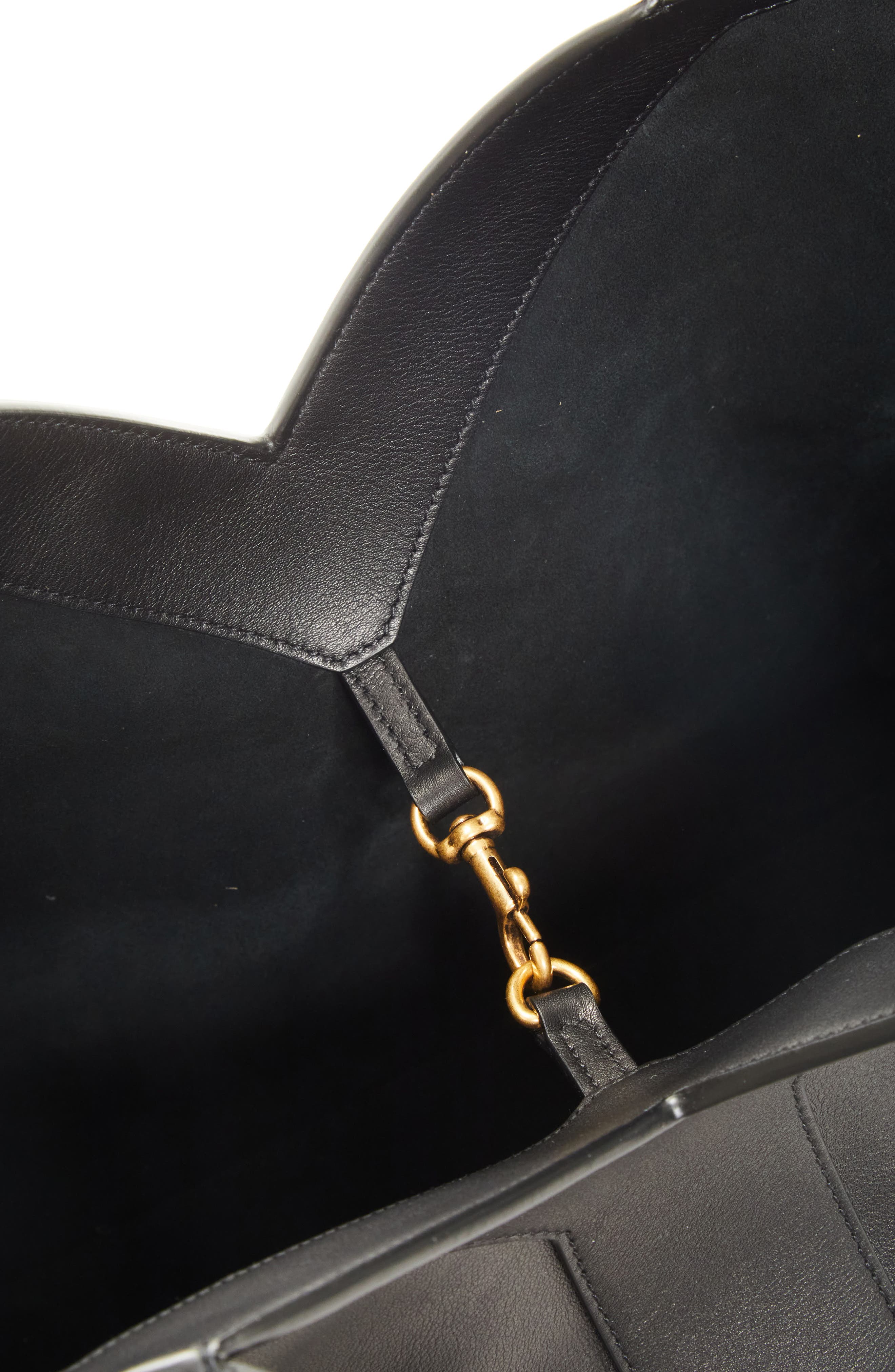 Saint Laurent Small Y Tote, Alternate, color, Black