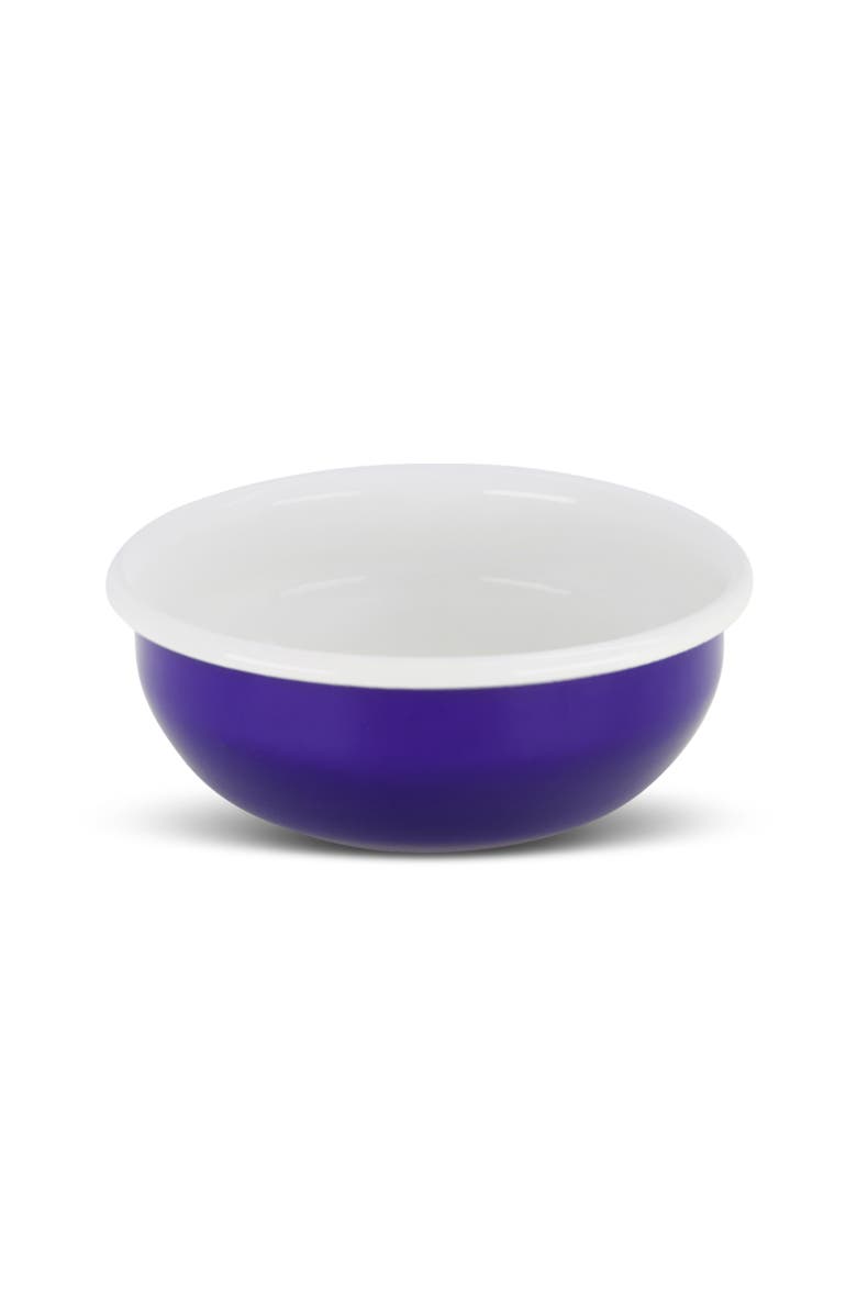 Elifle Two Tone Enamel Cereal Bowl - Set of 4, Alternate, color, Royal Blue & Ivory