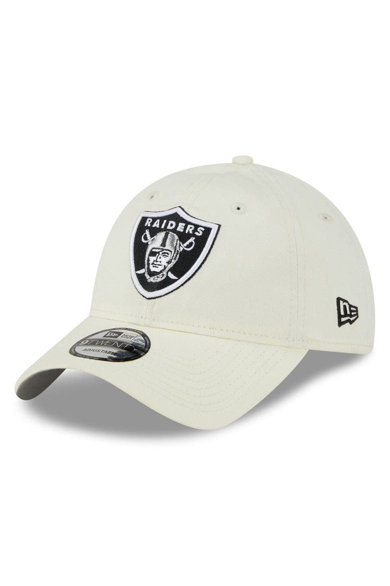 Men's New Era Cream Las Vegas Raiders Core Classic 2.0 9TWENTY Adjustable Hat, Main, color, Cream