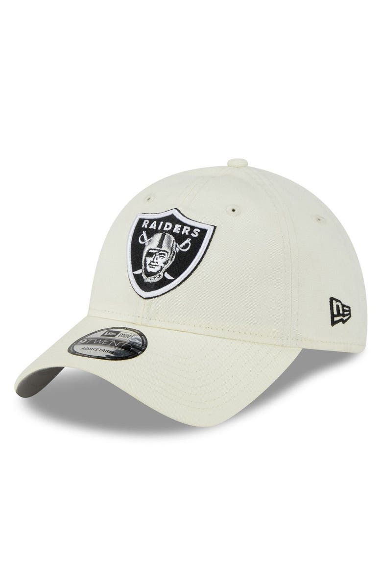 New Era Men's New Era Cream Las Vegas Raiders Core Classic 2.0 9TWENTY Adjustable Hat, Main, color, 