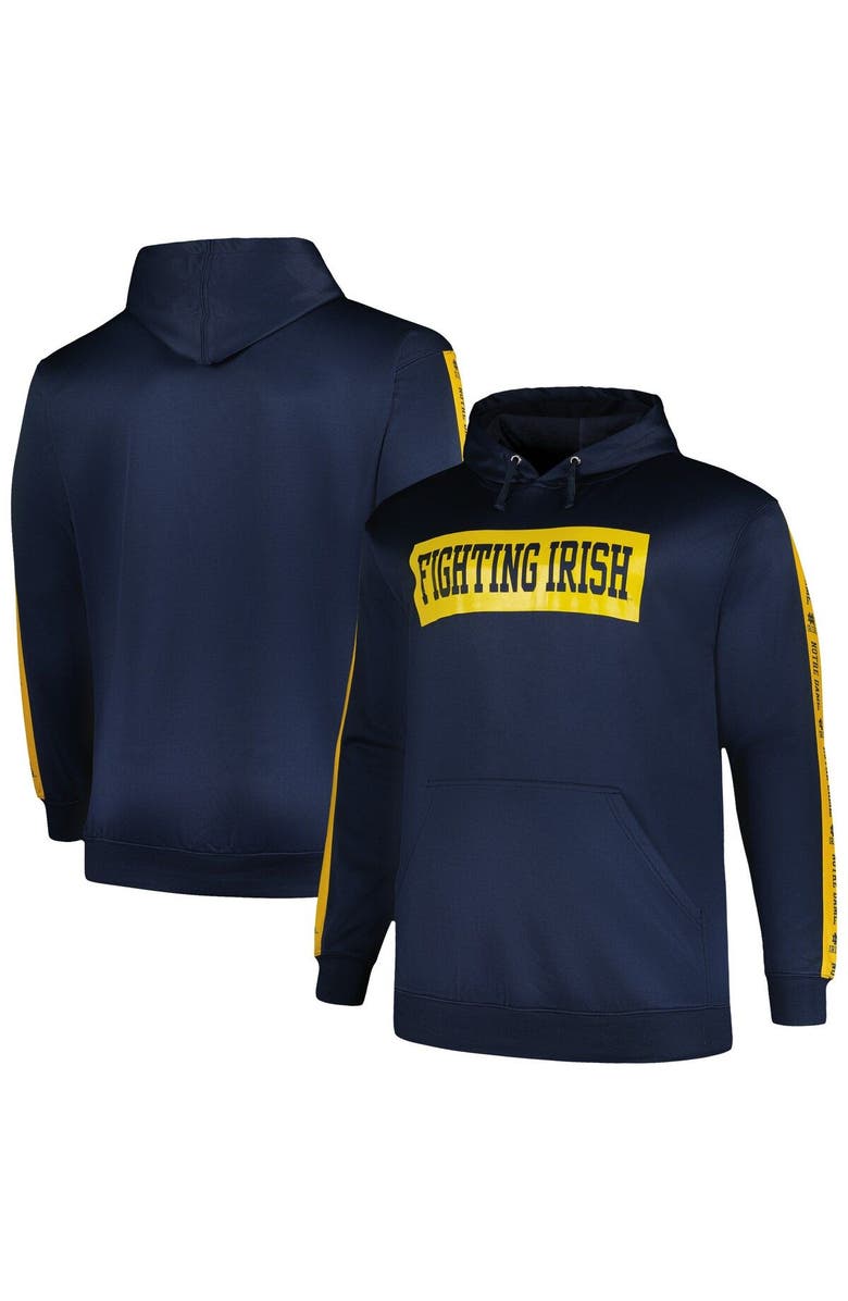 PROFILE Men's Profile Navy Notre Dame Fighting Irish Big & Tall Fleece Pullover Hoodie, Main, color, 