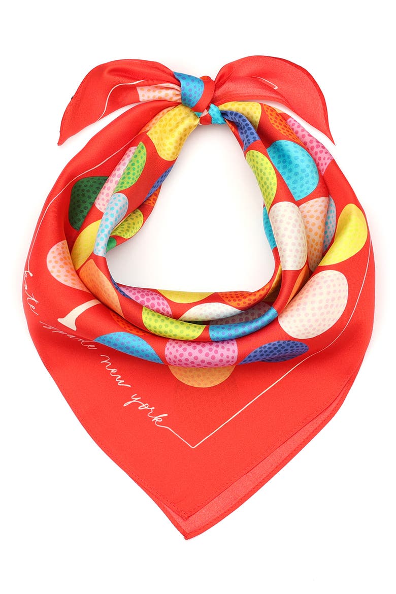 golf balls silk bandana, Alternate, color, RED MULTI
