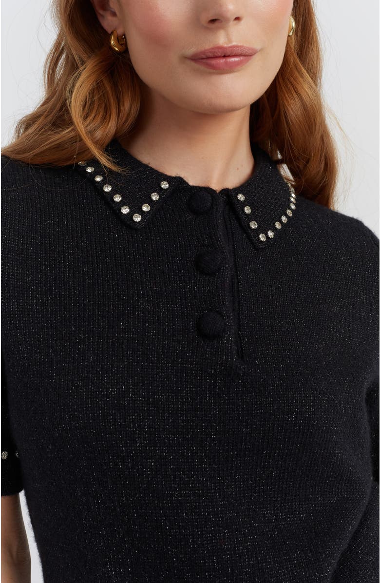 Chinti & Parker Diamonte Polo Top, Alternate, color, Black