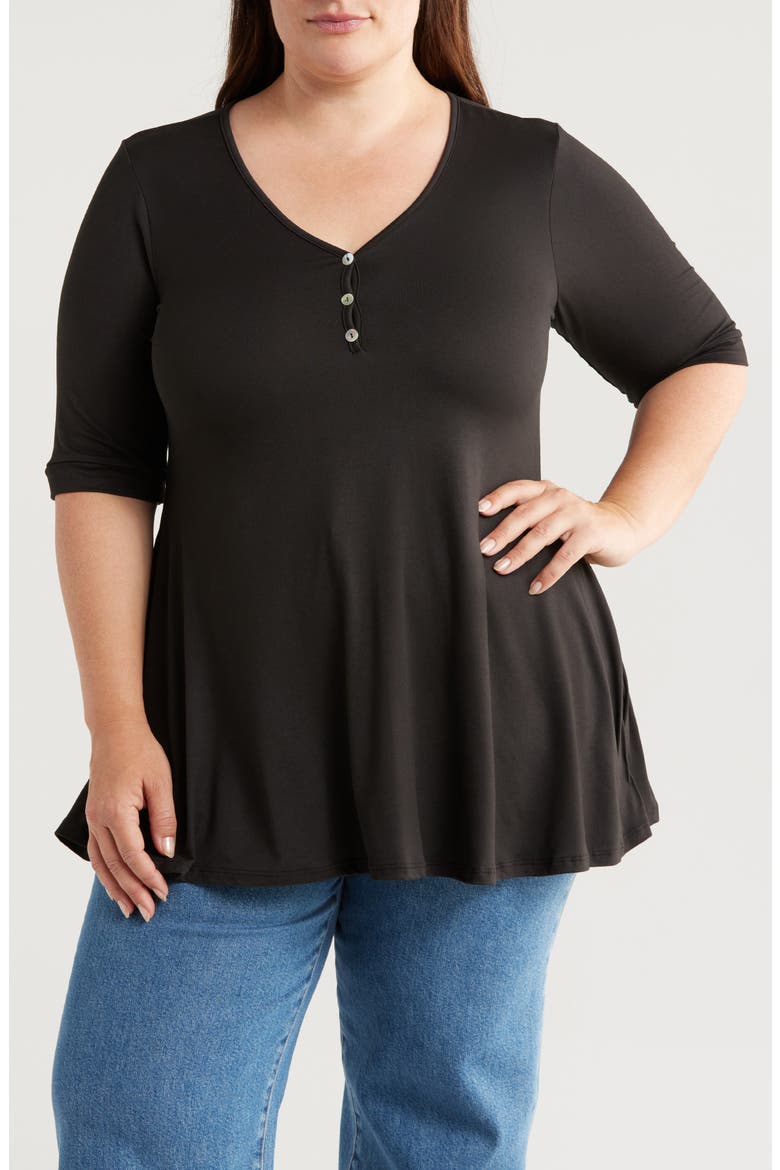 Three-Button Tunic, Main, color, BLACK