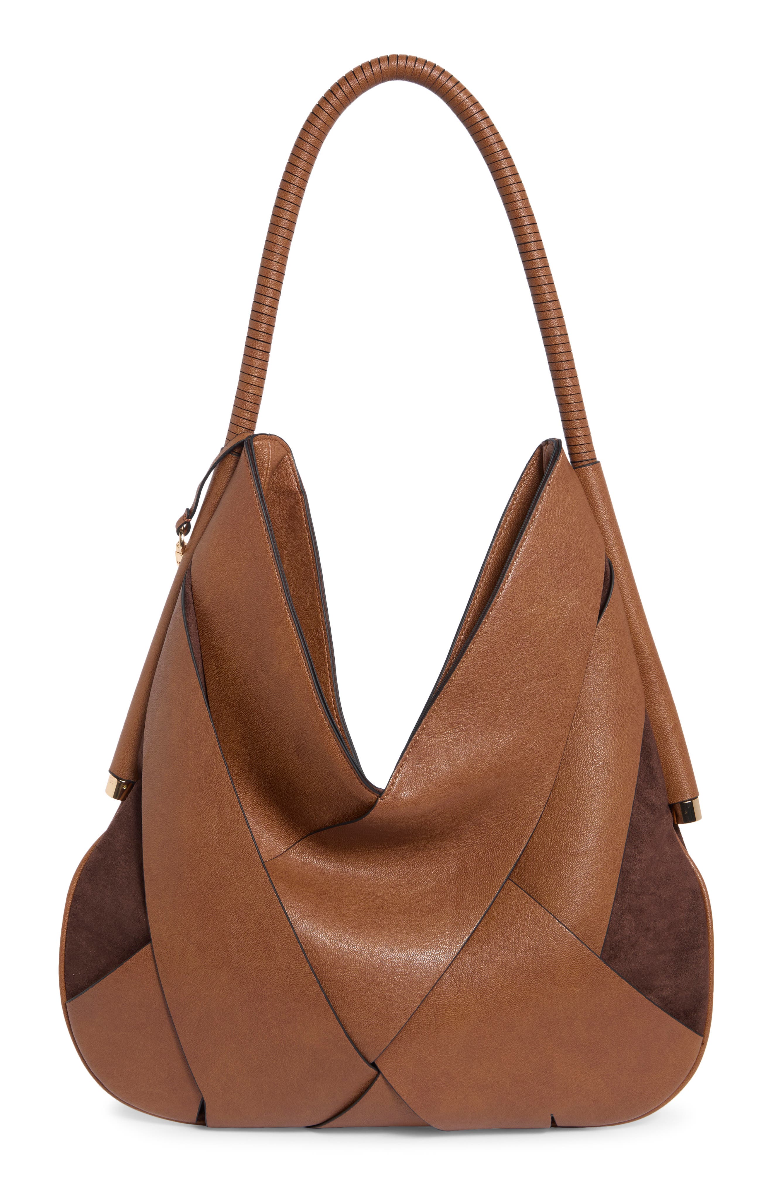 Carlyn Faux Leather Shoulder Bag, Alternate, color, COGNAC