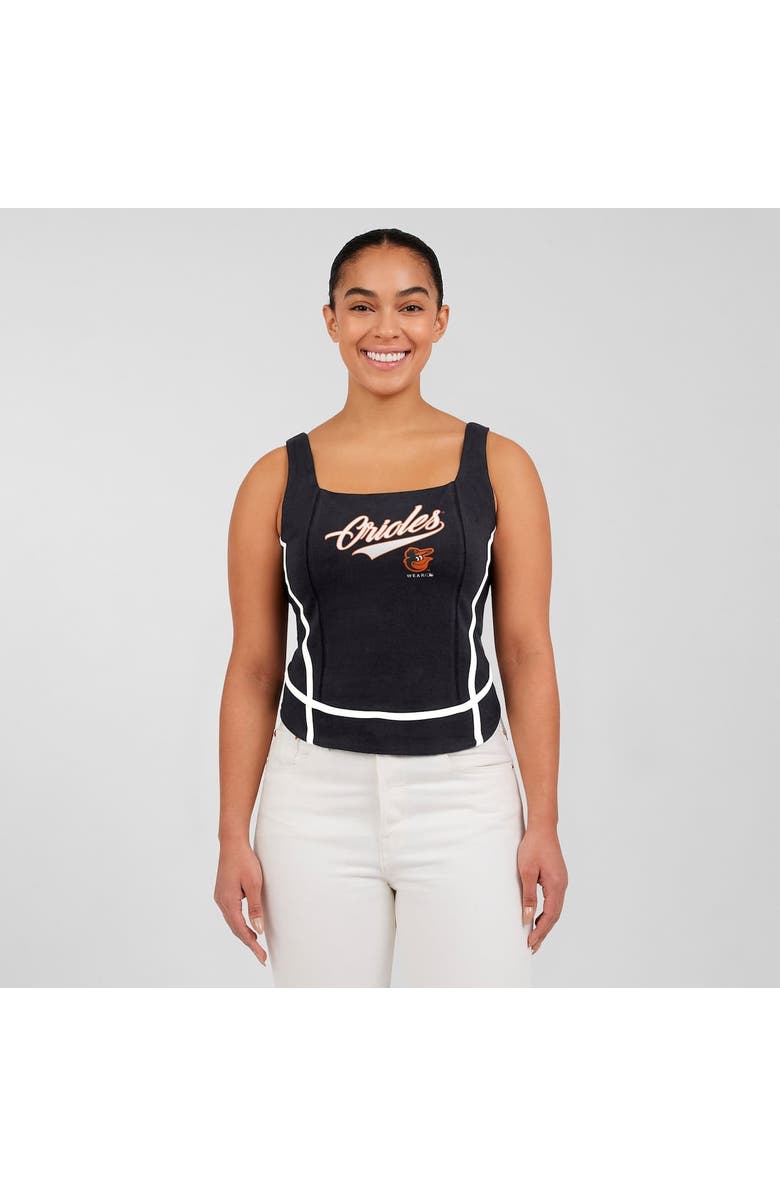 WEAR by Erin Andrews Women's WEAR by Erin Andrews Black Baltimore Orioles Square Neck Tank Top, Alternate, color, Black